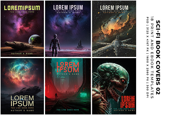 Sci-Fi Book Covers Templates 02 preview 7