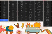 50 Retro Groovy Procreate stamps, a Brush Add-On by SecondOfJuly (Thumbnail 6 of 6)