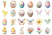 Watercolor Easter Day Clipart, an Illustration by designcity5 (Thumbnail 2 of 5)