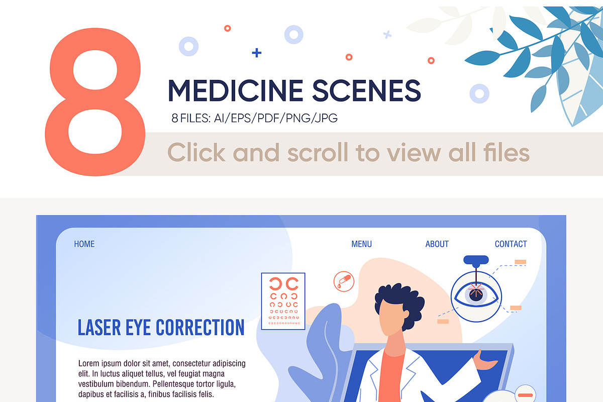 Medicine Vector Scenes, a Landing Page Template by Tera Vector (Photo 2 of 2)