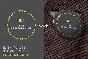 Store Circle Sign Mockup
