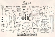90+ Sewing Dressmaker Crafts Bundle, a Work Illustration by Violet LeBeaux (Thumbnail 1 of 4)