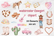 Watercolor Cowgirl Clipart, a Person Illustration by BerryPieArt (Thumbnail 1 of 4)