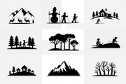 winter landscape snowman silhouettes, an Illustration by Amazin_art (Thumbnail 6 of 7)