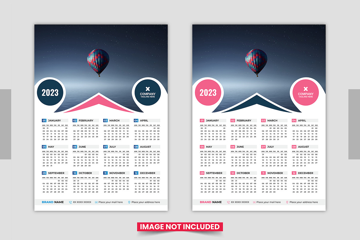 2023 Calendar design template, a Stationery Template by Pavel_design