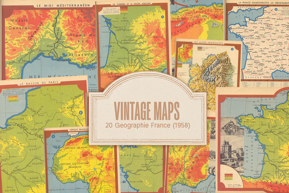 500+ Vintage Maps, an Object Graphic by Lilithcollageart (Photo 8 of 14)