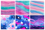 Pink And Blue Abstract Digital Paper, a Texture Illustration by RobertsArt (Thumbnail 2 of 6)