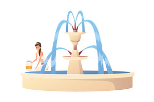 Fountain illustration with water, an Object Illustration by the8monkey