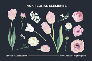 Pink Flower Elements