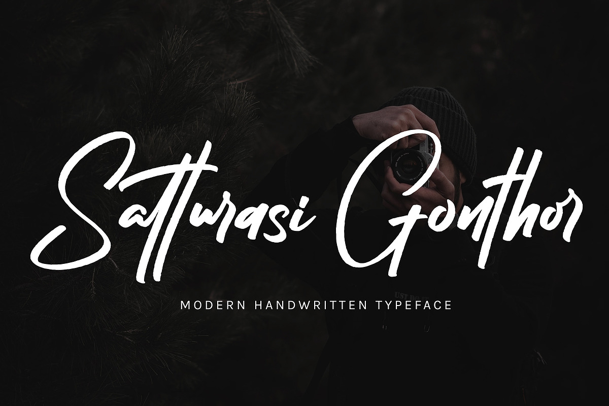 Satturasi Gonthor, a Script Font by pineungtype (Photo 1 of 7)