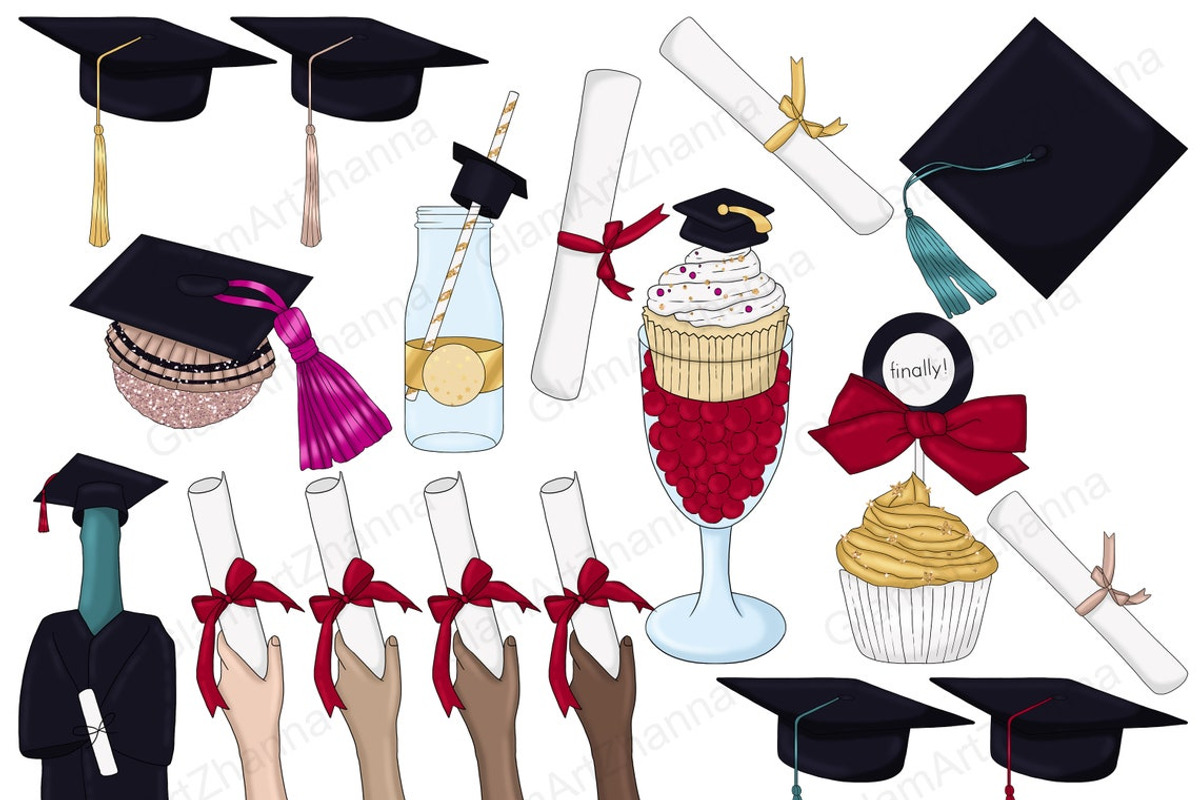 Graduation Clipart, an Education Illustration by GlamArtZhanna (Photo 2 of 7)