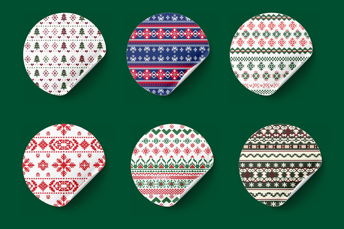 Fair Isle Nordic Christmas Patterns, a Pattern Graphic by Pattern Whimsy (Photo 7 of 8)