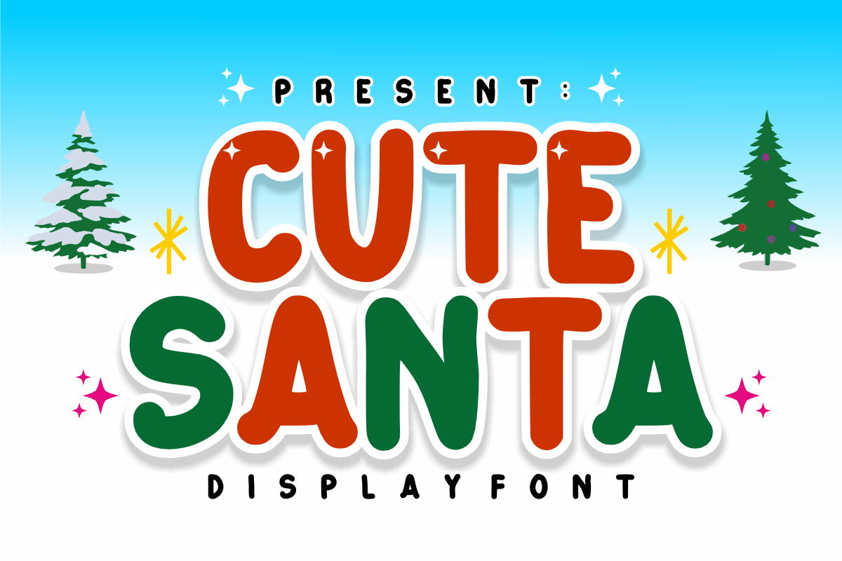 Cute Santa - Christmas Display Font, a Handwritten Font by KiddoGlyphs Studio (Photo 1 of 4)