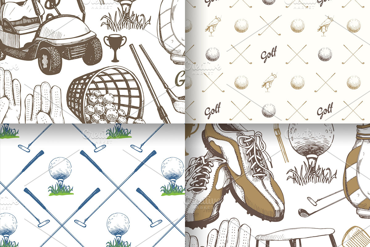 Golf Sketch Illustrations, a Background Graphic by Mona Monash (Photo 6 of 9)