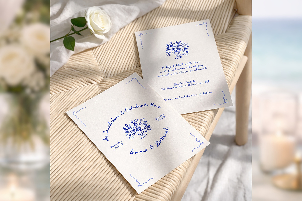 HandDrawn Wedding Invite Canva bd001, an Invitation Template by TyphoonStudio (Photo 7 of 10)