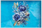 watercolor blue floral arrangement, a Seasonal Illustration by Craft Nest (Thumbnail 3 of 5)