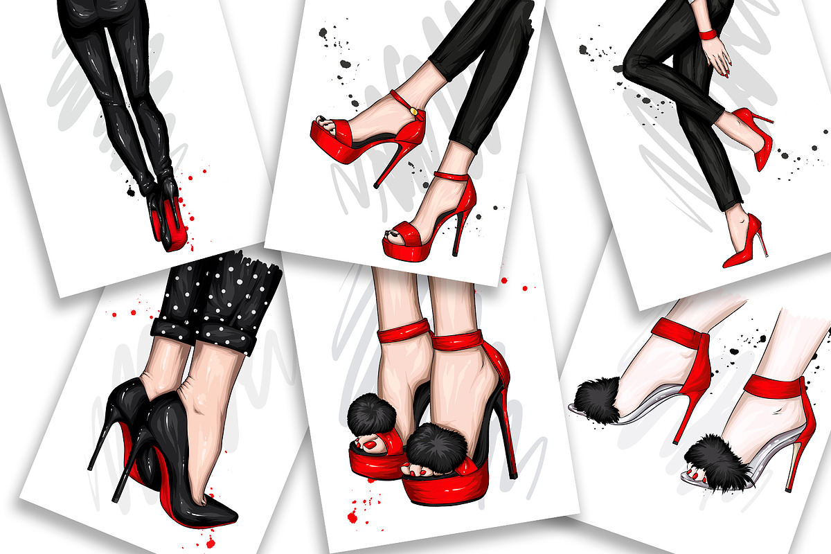 Stylish high-heeled shoes. Vector., an Object Illustration by Vitaliy Grin (Photo 2 of 3)