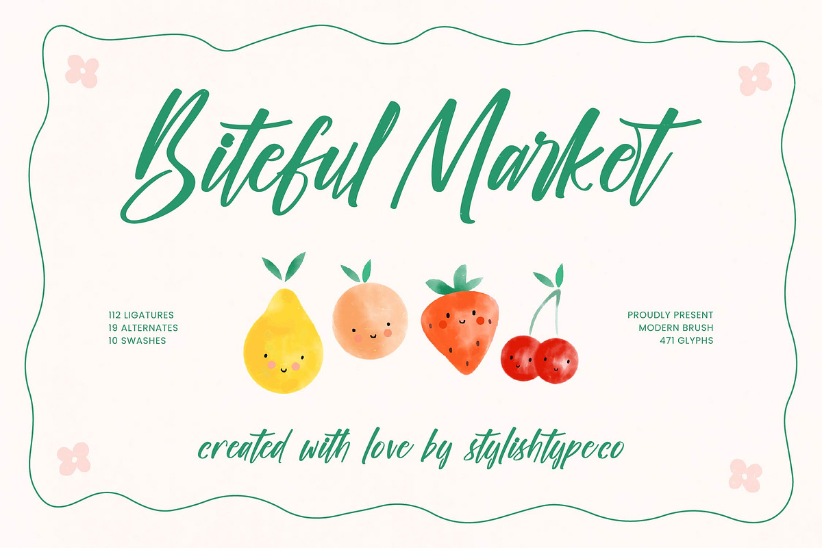 Biteful Market Modern Brush Font, a Script Font by stylishtype.co (Photo 1 of 20)