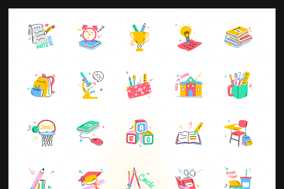 120 School Stickers, an Education Illustration by Vectors Market (Photo 5 of 5)