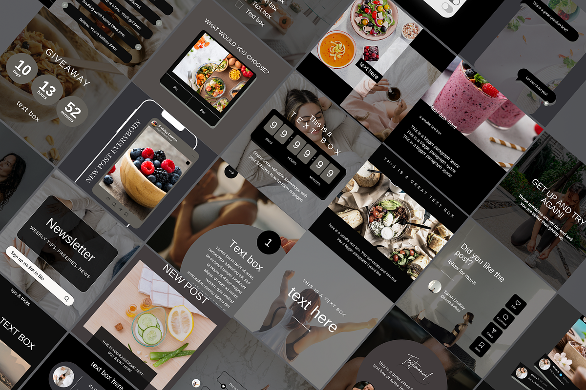 Dark Wellness Instagram Templates, a Social Media Template by SociallyyCreative (Photo 5 of 10)