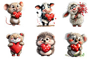 Valentine's Cute Animals Clipart, an Illustration by Dream Creation (Thumbnail 6 of 7)