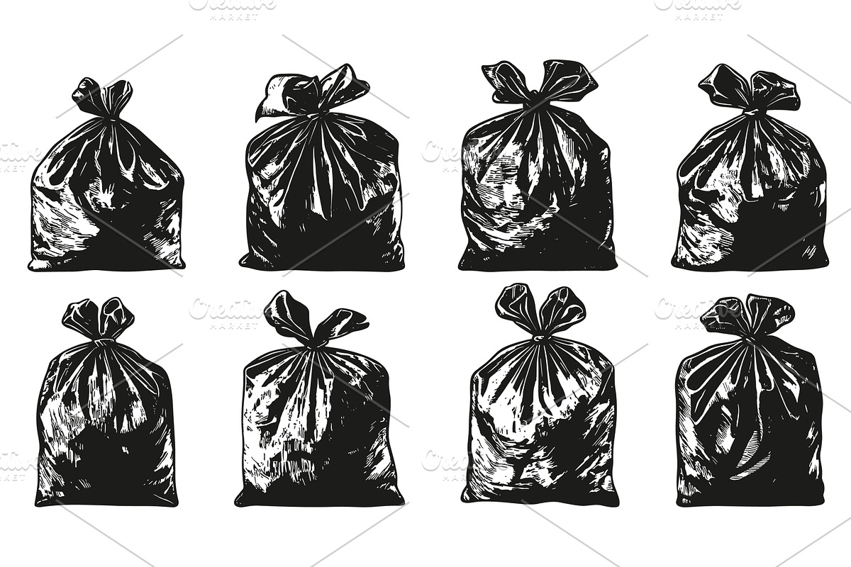 Vintage Sack Bags Burlap Bags, a Texture Illustration by LadadikArt