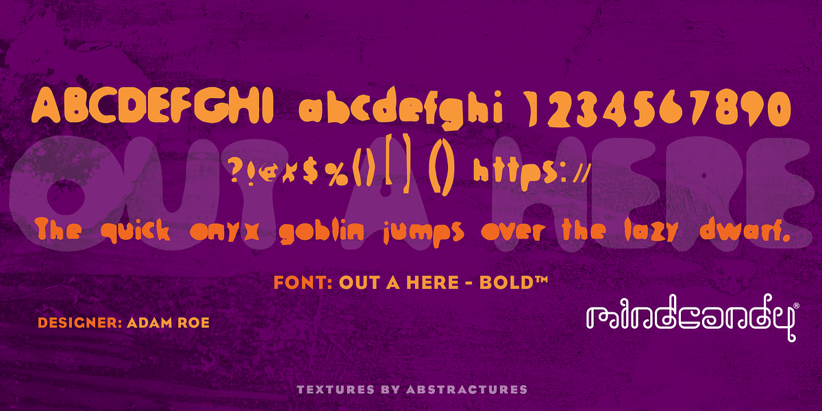 Outahere™, a Sans Serif Font by MINDCANDY (Photo 3 of 3)