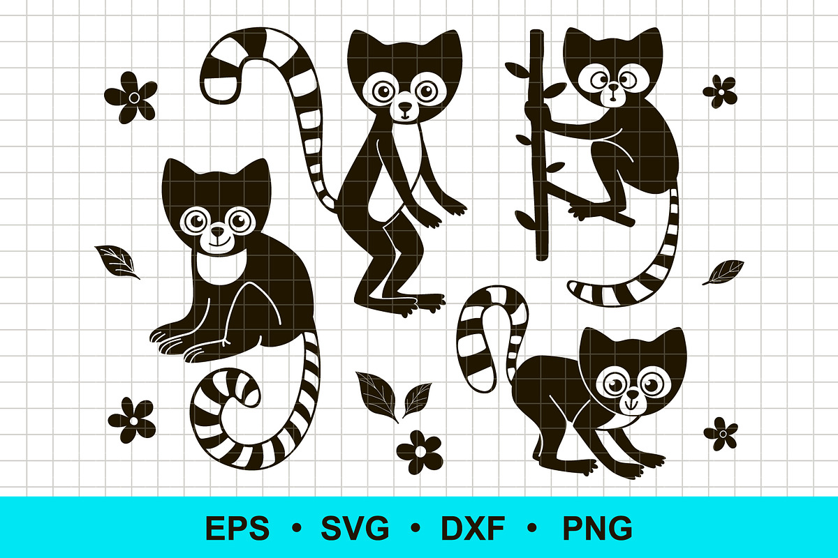 Lemur Vector Clip Art, an Object Graphic by Elena Nesterova (Photo 1 of 3)