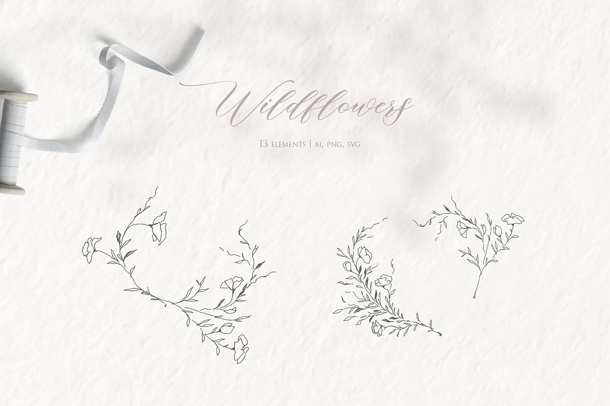 Wildflowers wreath, floral wedding, an Illustration by Summer Nightingale Art (Photo 4 of 6)