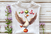 Funny Halloween Silly Goose Clipart, an Illustration by CraftArtStudio (Thumbnail 4 of 6)