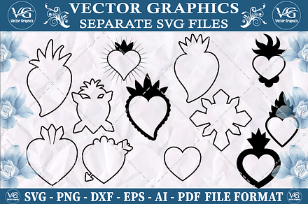 Sacred Heart SVG design bundle