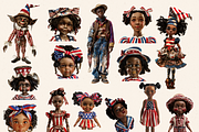 4TH OF JULY DOLLS CLIPART PACK, a Person Illustration by Daring Digies (Thumbnail 2 of 9)