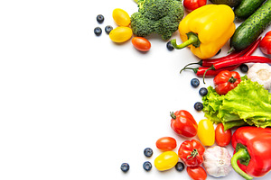 Fresh healthy eating vegetables and fruits background, a Food & Drink Photo by Olena Rudo