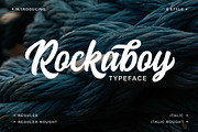 Rockaboy with 4 Style, a Script Font by Blankids Studio (Thumbnail 1 of 10)