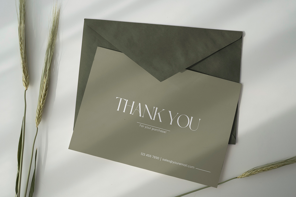 Minimalist Thank You Card Template, a Card Template by INRASSION (Photo 4 of 6)