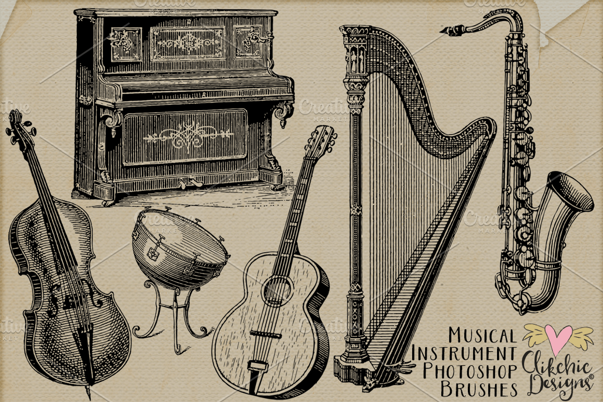 Music Instruments Photoshop Brushes preview 7