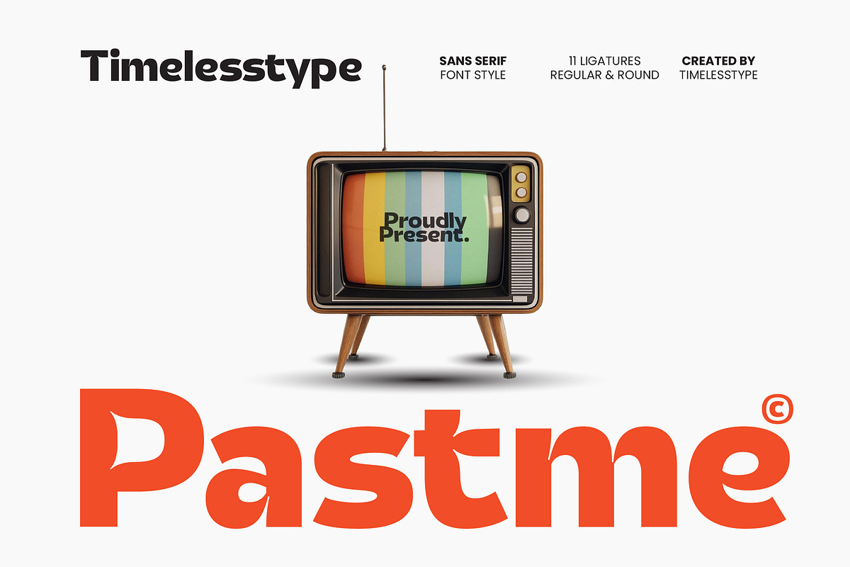 Pastme Retro Display Sans Font, a Sans Serif Font by timelesstype.co (Photo 1 of 20)