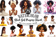 Black Girl Praying Clipart, a Seasonal Illustration by Designking (Thumbnail 1 of 5)