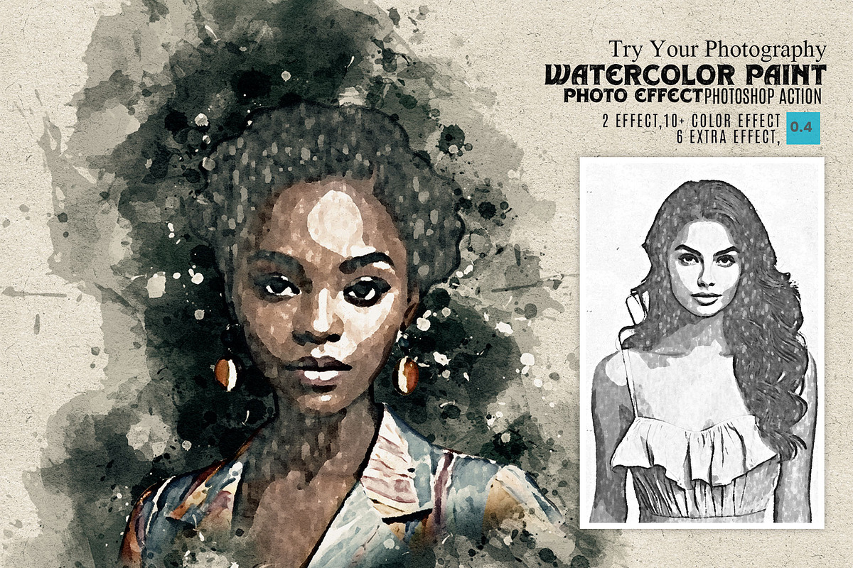 Watercolor Paint Art Effect Action, an Action Add-On by Photoshop Action (Photo 1 of 9)