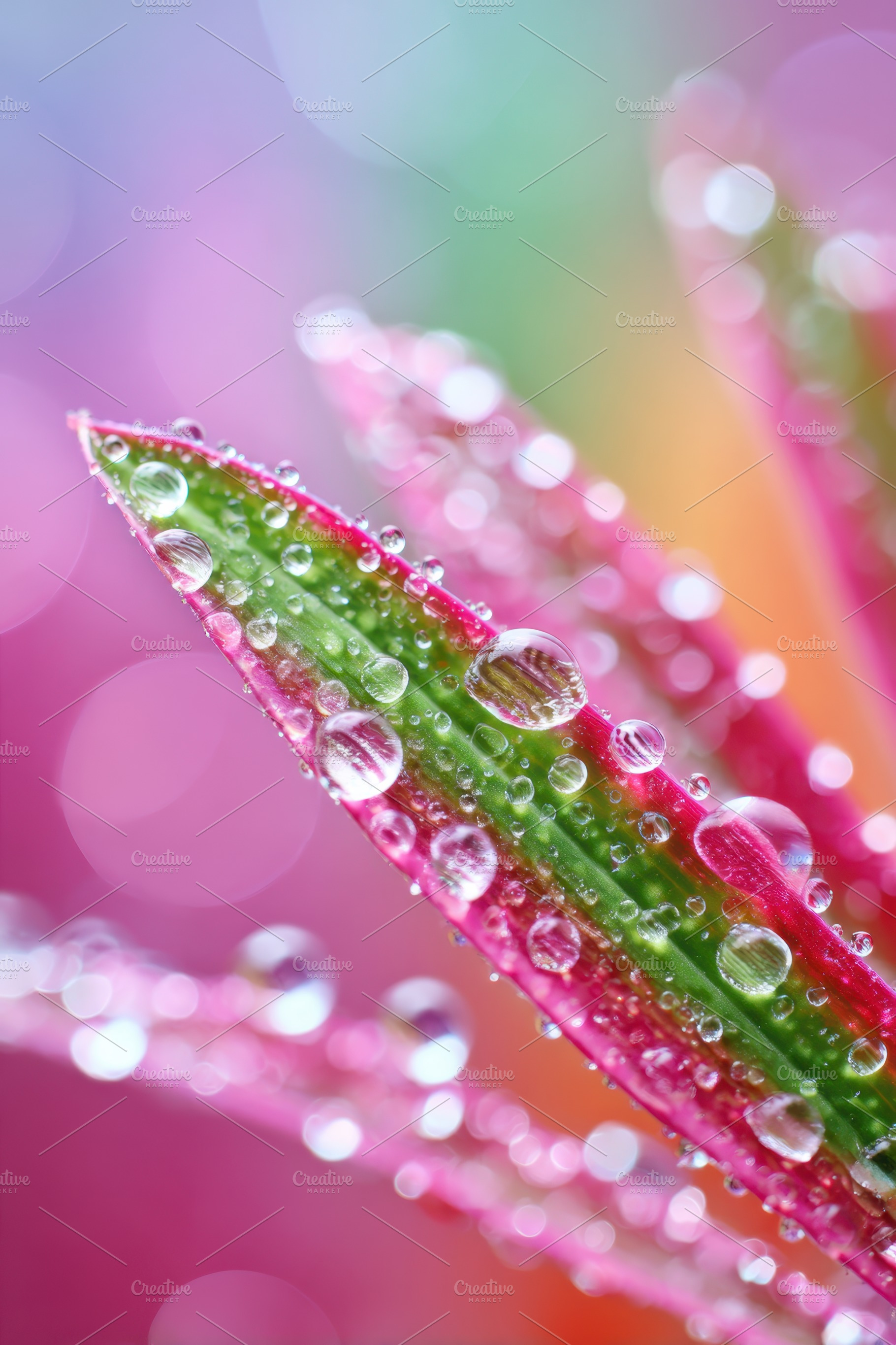 Close-up of a leaf with water droplets, a Nature Photo by AlyaAnd