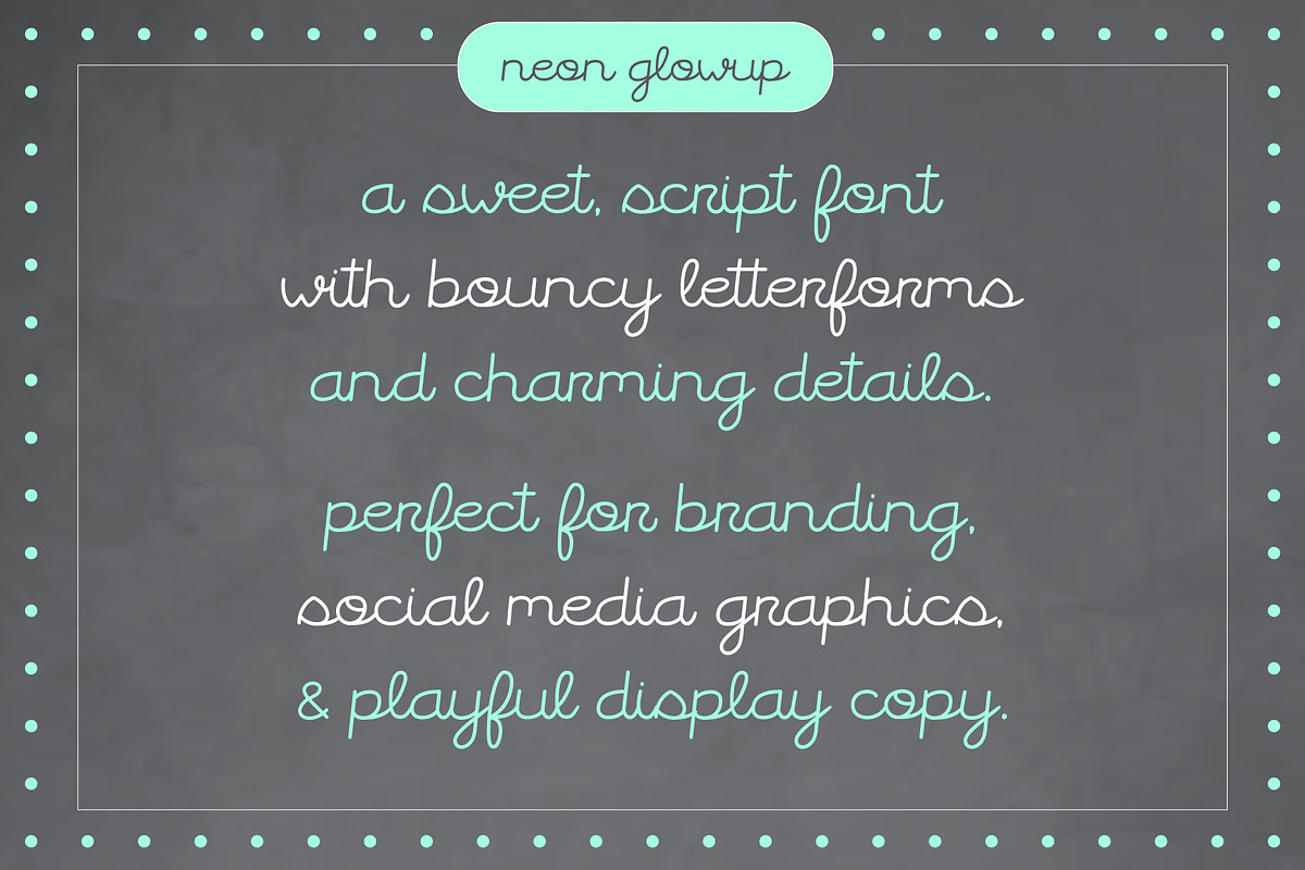 Neon Glowup by Emily Ann Hill, a Script Font by Emily Ann Hill Type Co. (Photo 3 of 4)