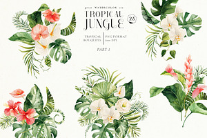 Tropical Jungle - Watercolor Set