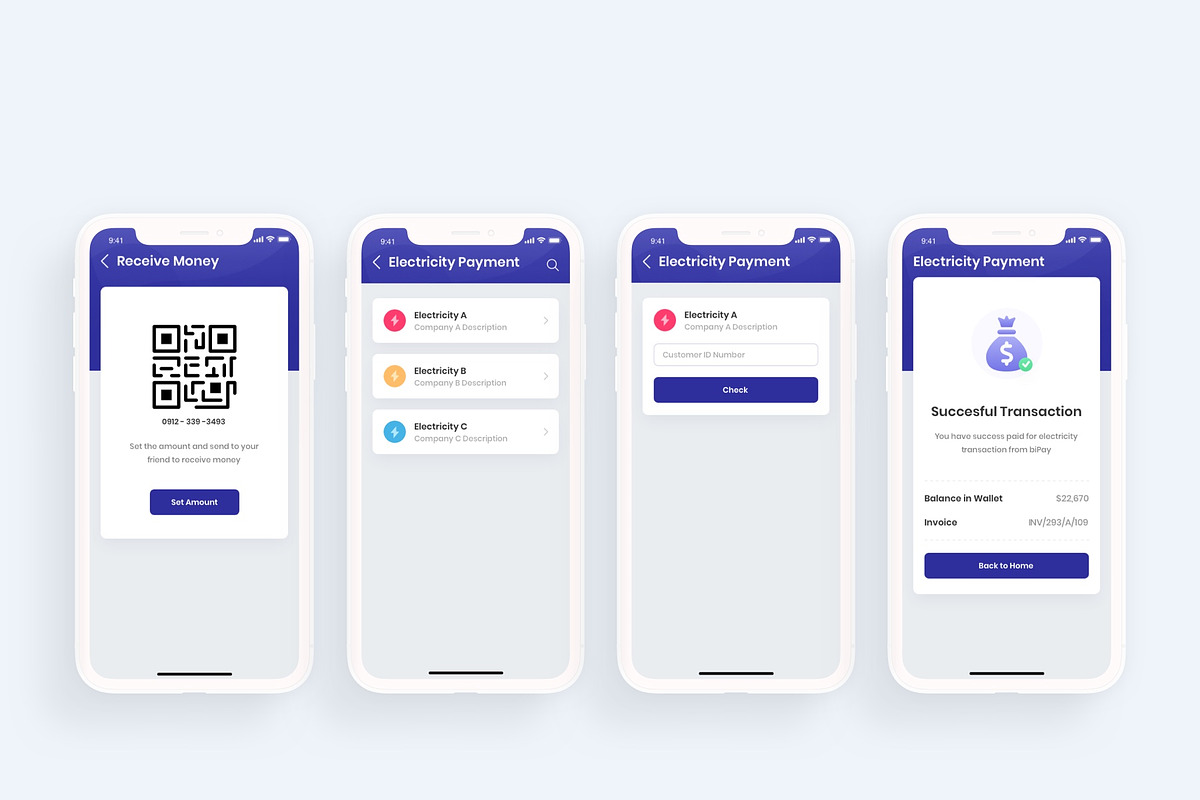 biPay - eWallet Mobile App UI Kit, an UI Kit Template by Masdika Studio (Photo 6 of 6)
