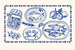 Italian summer postcard design with, an Illustration by Zimages