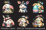 Easter Day Playful Cute Bunny PNG, an Animal Illustration by RobertsArt (Thumbnail 4 of 7)