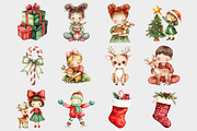 Cute Christmas Kids Clipart, a Seasonal Illustration by Design Market (Thumbnail 2 of 5)