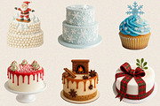 Christmas Cake Sublimation Clipart B, an Illustration by SVGArt (Thumbnail 2 of 8)