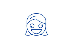 Zany Face Emoji Line Icon Concept