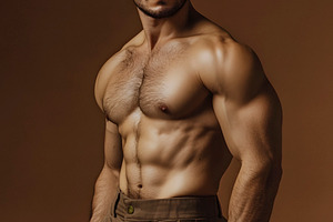 athletic bearded caucasian man, generative AI, a Photo by Nito