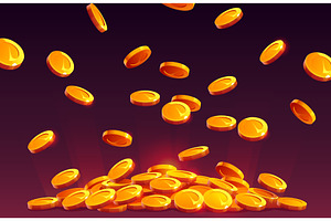 Falling gold coins, casino, a Finance Illustration by Vector Tradition